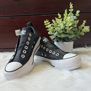Converse Chuck Taylor All Star Lift Slip Black White Platform Sneakers Size 6.5